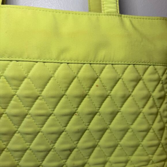 Vera Bradley Lime Green Quilted Microfiber Shoulder Bag Purse with Toggle - Picture 13 of 13